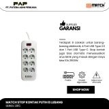 Match Stop Kontak 8 Lubang USB 2M
