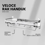 Veloce Rak Handuk Cantolan + 5 Kait 60cm