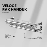 Veloce Rak Handuk Dinding Lipat 60cm