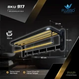 Flusso Rak Handuk Lipat XC004 6BR 60CM Black Gold
