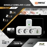 Match Stop Kontak 4 Lubang USB 8024UL#