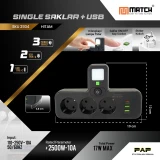 Match Stop Kontak 4 Lubang USB 8024UL#