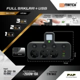 Match Stop Kontak 4 Lubang USB-Power Strip