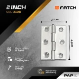 Match Engsel Tipis Besi Chrome