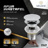Veloce Afur Wastafel Kepala Sifon Pop Up