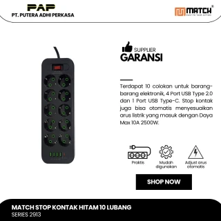 Match Stop Kontak 10 Lubang USB 2M