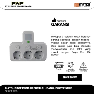 Match Stop Kontak 3 Lubang-Power Strip