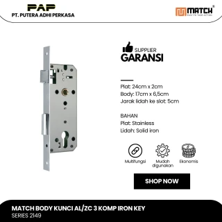 Match Body Kunci AL/ZC 3 Komp Iron Key