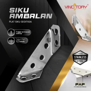 Vincitory Plat Siku Besi Segitiga Stainless