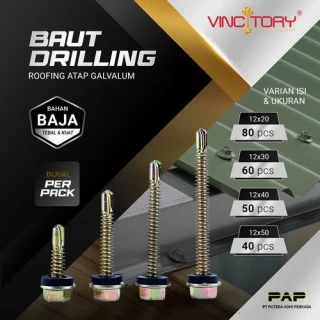Vincitory Baut Drilling Rofing Atap