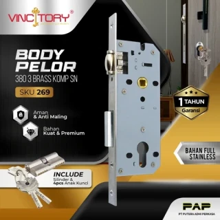 Vincitory Body Pelor Kunci Pintu 380 3BRASS KOMP SN