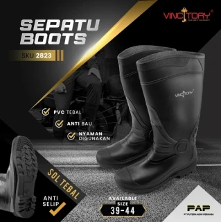Vincitory Sepatu Boot Black Premium