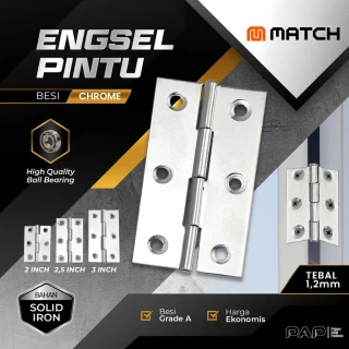 Match Engsel Tipis Besi Chrome
