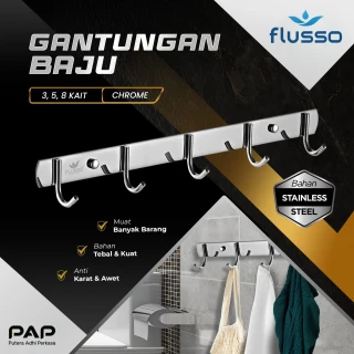 Flusso FLS Gantungan Baju 3 Kait, 5 Kait, dan 8 Kait