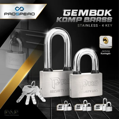Prospero Gembok Pro Komp Key Brass BS