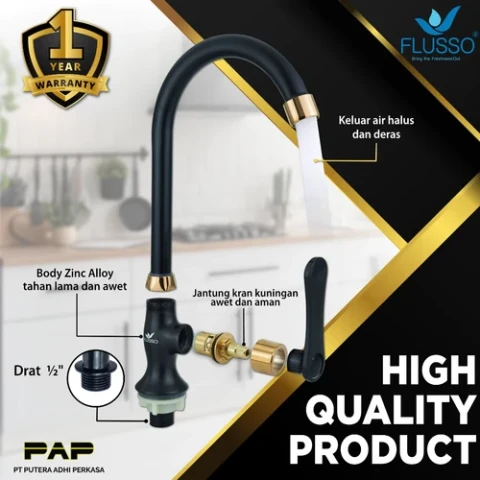 Flusso Kran PE5 KAWT ZC BLACK GOLD