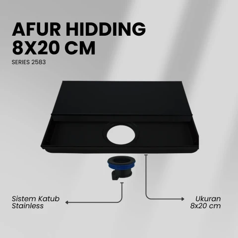 Flusso Afur Hidding 8*20 Stainless Black