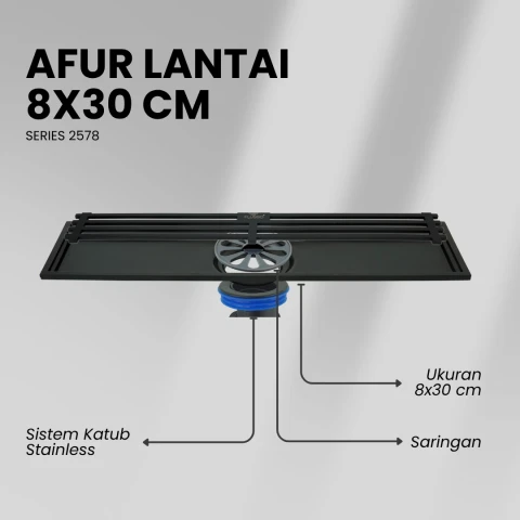 Flusso Afur 8*30 Stainless Black