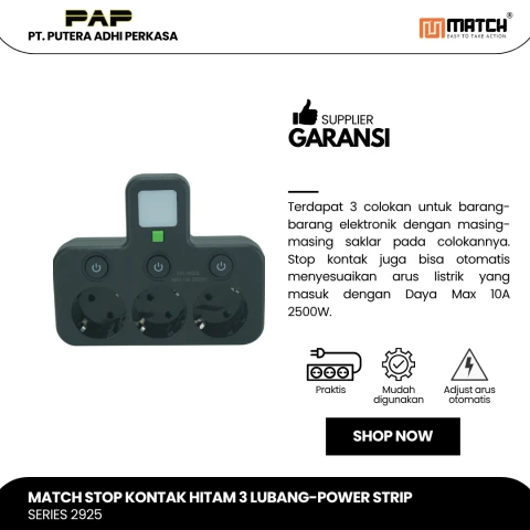 Match Stop Kontak 3 Lubang-Power Strip