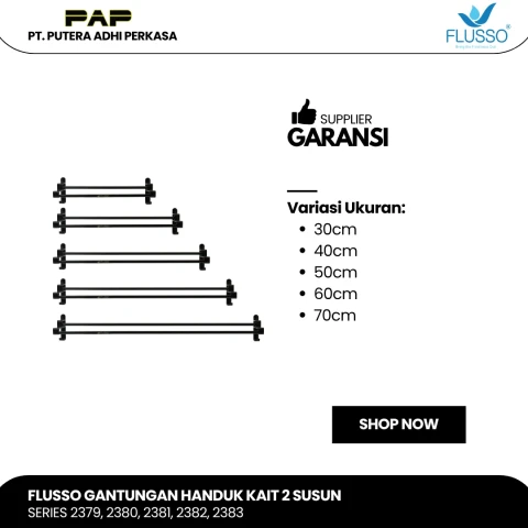Flusso Fls Gantungan Handuk Kait 2 Susun