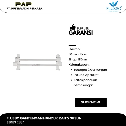 Flusso Fls Gantungan Handuk Kait 2 Susun