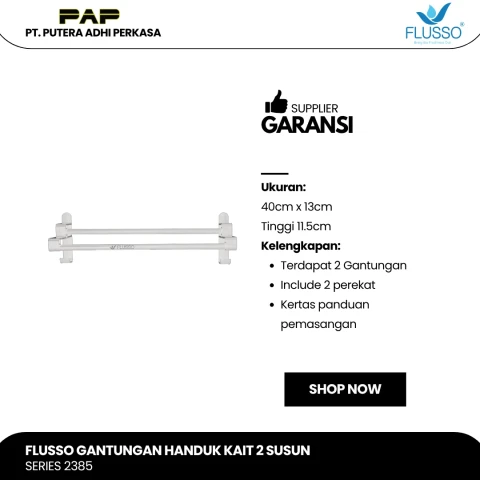 Flusso Fls Gantungan Handuk Kait 2 Susun