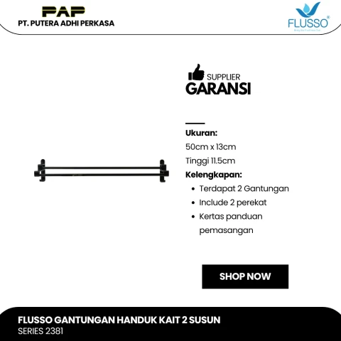 Flusso Fls Gantungan Handuk Kait 2 Susun