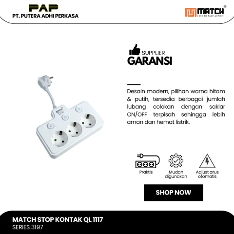 Match Stop Kontak 3, 4, 5 Lubang QL
