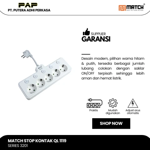Match Stop Kontak 3, 4, 5 Lubang QL