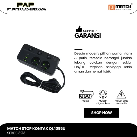 Match Stop Kontak Lubang-USB-Powerstrip