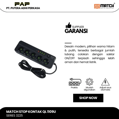 Match Stop Kontak USB-Lubang-Powerstrip QL