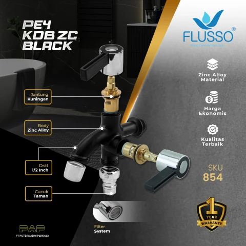 Flusso Kran PE4 KDB ZC BLACK