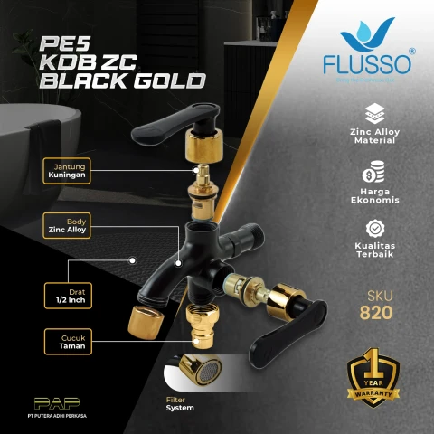 Flusso Kran PE5 KDB ZC BLACK GOLD