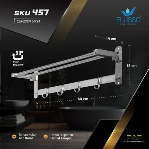 Flusso Rak Handuk Lipat XC005-Y24 2BR