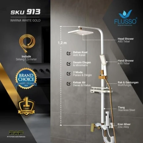 Flusso Shower Tiang Set