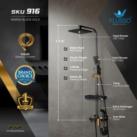Flusso Shower Tiang Set