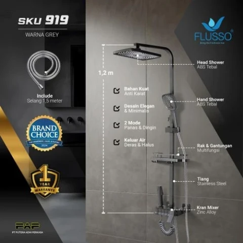 Flusso Shower Tiang Set