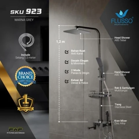 Flusso Shower Tiang Set