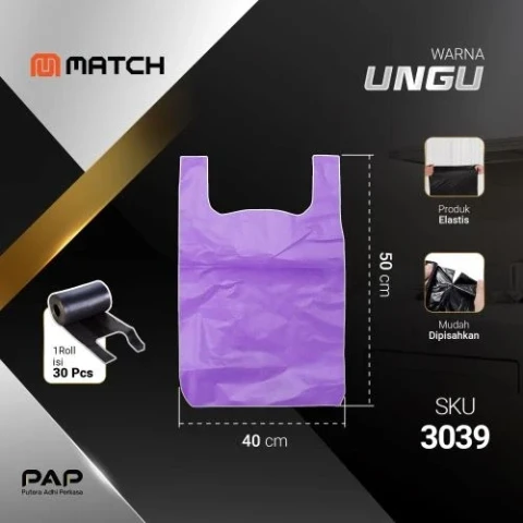 Match Kantong Sampah Kresek 40x50