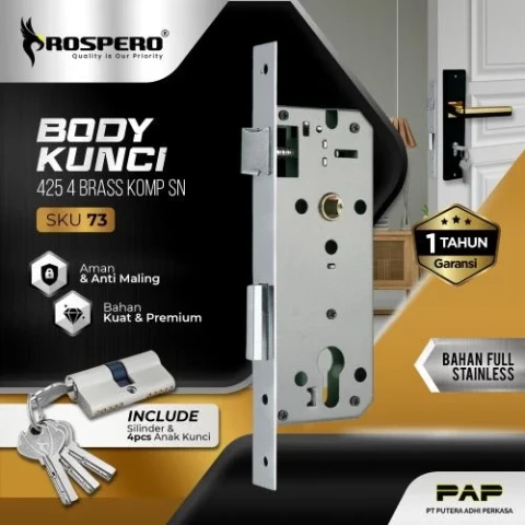 Prospero Body Kunci Pintu 425 4Brass Komp