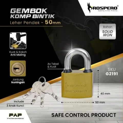 Prospero Gembok KOMP Bintik 4KEY 40MM