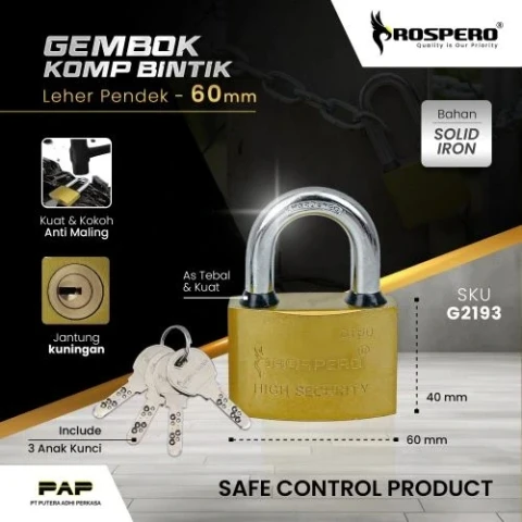 Prospero Gembok KOMP Bintik 4KEY 40MM