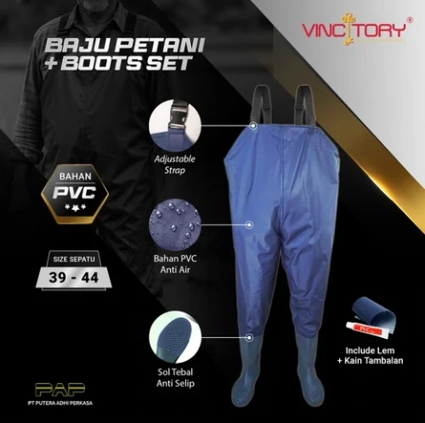Vincitory Set Celana Sepatu Boot Satu Badan