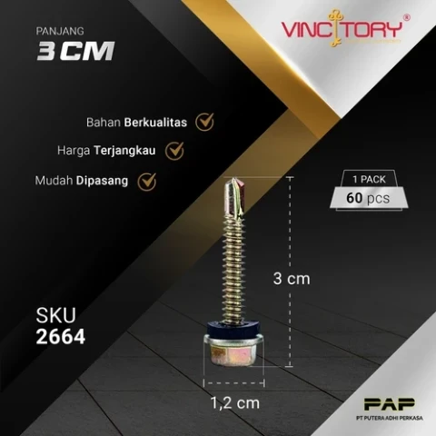 Vincitory Baut Drilling Rofing Atap