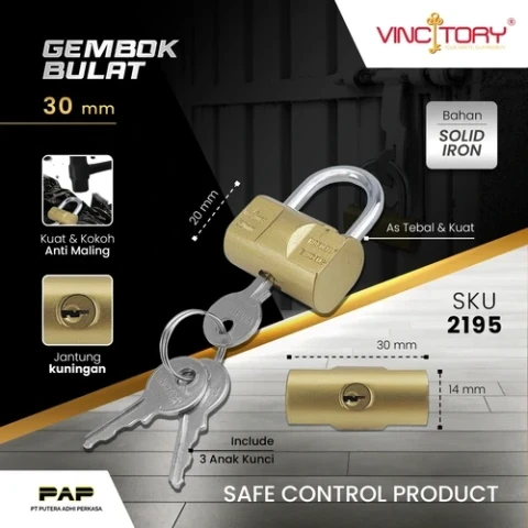 Vincitory Gembok Bulat Kuning (Viro)