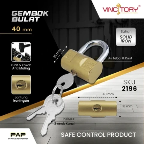 Vincitory Gembok Bulat Kuning (Viro)