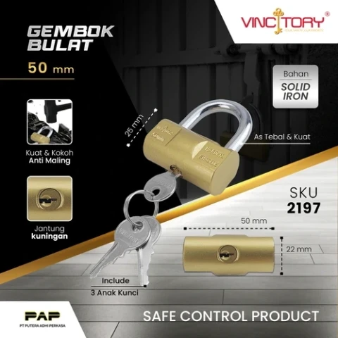 Vincitory Gembok Bulat Kuning (Viro)
