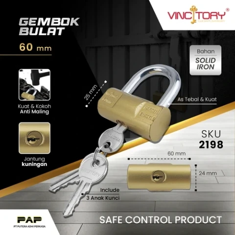 Vincitory Gembok Bulat Kuning (Viro)
