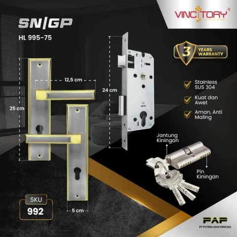 Vincitory Kunci HL995-75 + BODY 4 COMP KEY