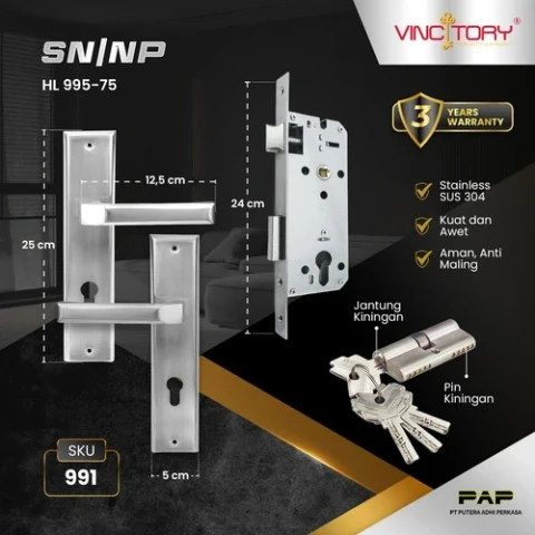 Vincitory Kunci HL995-75 + BODY 4 COMP KEY